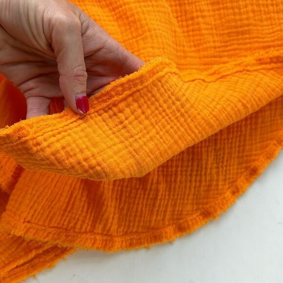 NWT Women’s M aerie Gauzy Pool to Party Coverup Simply Orange Oversized‎ Relaxed - Picture 10 of 16